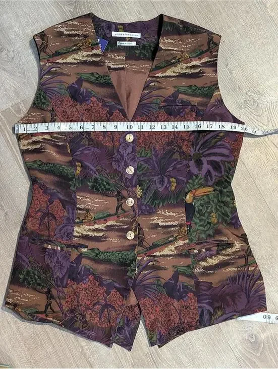 Vintage Anne Pinkerton Tribal Landscape Print Vest - Picture 7 of 8